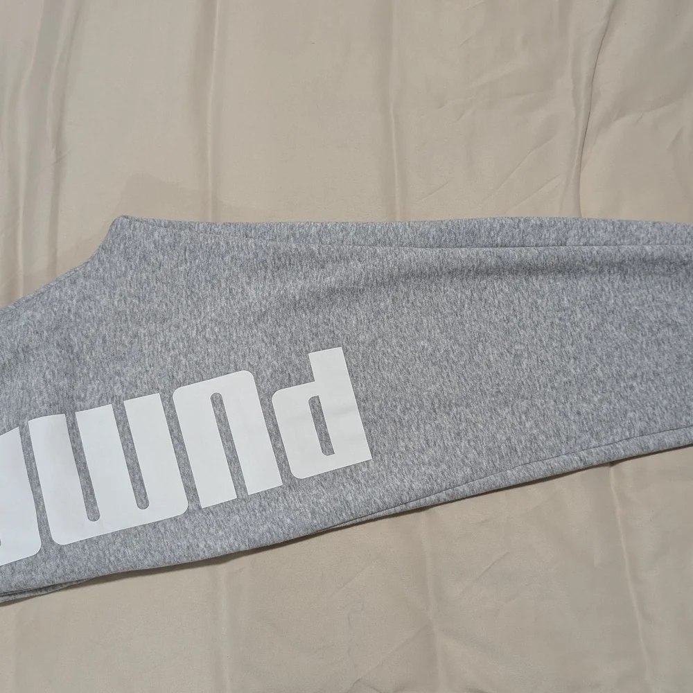 Puma Gray Sweatpants Elastic Cuffs Relaxed Fit